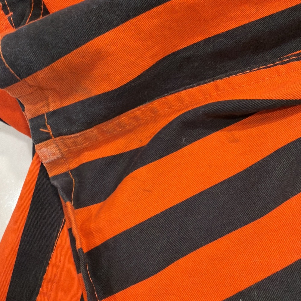 Game Bibs Adult Orange/Black College Stripes Overalls Large - Picture 14 of 14